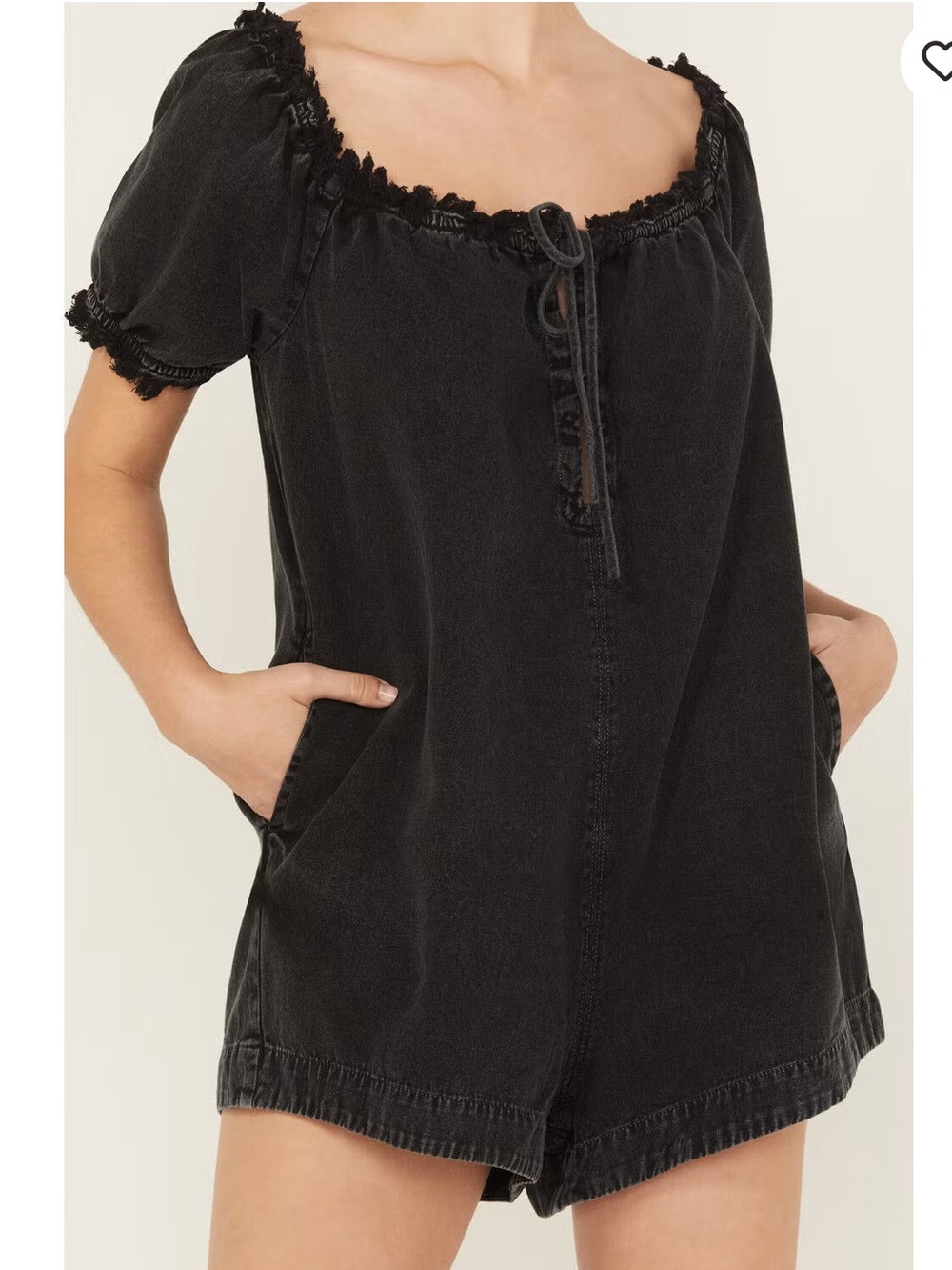 We The Free daisy denim babydoll romper